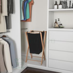 ตะกร้าเก็บของไม้ไผ่ขนาดใหญ่ ตะกร้าใส่ผ้าซัก ซับในถอดออกได้ พับเก็บได้ สำหรับจัดระเบียบเสื้อผ้าในห้องน้ำ ดีไซน์ทันสมัย เป็นมิตรกับสิ่งแวดล้อม - Product Image 5