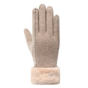 Gants Femme Automne Hiver Nouvelle Mode Mignon Fourrure Mitaines Chaudes Plein Doigt Mitaines Femme Sport Extérieur Gants Femme Ecran - Product Image 2