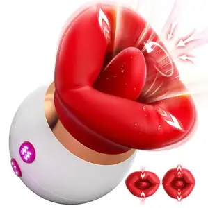 Vibrateurs de succion 3IN1 à grande bouche pour femmes 10 léchages de langue 3 tétons de succion Anal Clito Sucker G Spot Adult Sex Toys for woman %