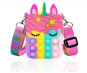 Porte-monnaie en Silicone pour enfants, <span class=keywords><strong>licorne</strong></span>, mignon, Animal, Mini femme, Push PopIt, jouet, 2023 - Product Image 1