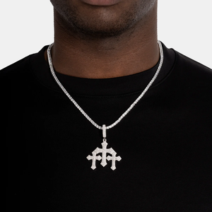 Pendentif Charme en Argent Sterling 925 et Moissanite, Bijou Unisexe pour Hommes et Femmes, Style Hiphop, Tendance Mode, Accessoire Scintillant - Product Image 3