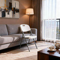 Chaise pliante de jardin en plastique imperméable de qualité industrielle pour terrasse et fête