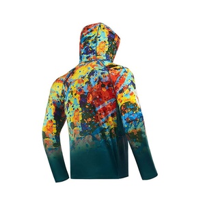 High Quality Fishing Shirts UPF50+ Polyester <b>Sunscreen</b> <b>Waterproof</b> Quick Dry UV Camisa Hoodie Performance Fishing Shirts - Product Image 2