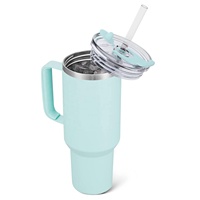 Offre Spéciale – Gobelet Isotherme Moderne Personnalisé 40oz en Acier Inoxydable 304, avec Poignée et Paille, Grande Capacité, pour Voiture et Extérieur