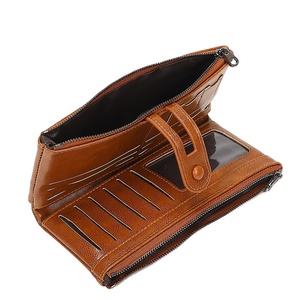 Cartera Suphiar para Hombre con Protección RFID, de Cuero Encerado, Estilo Largo, con Cierre Antirrobo - Product Image 1