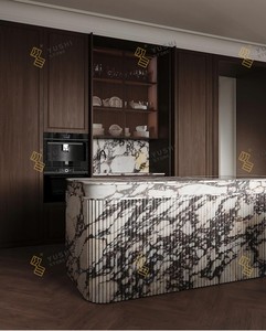 YUSHI Europäischer Stil Calacatta Viola Marmor Kücheninsel Anpassbare Marmorschrank für Hotel- und Villen-Inneneinrichtung - Product Image 2