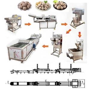 Machine automatique industrielle de fabrication de boulettes de viande pour la cuisson à la vapeur Boule de poisson Machine de refroidissement par ébullition Ligne de production - Product Image 1