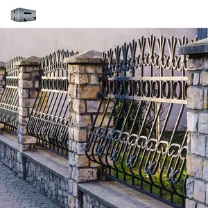 Europäischer Stil Villa Innenhof Aluminium Metall Lattenzaun maßge schneiderte schwarze Gartenzaun
