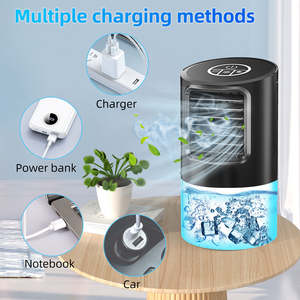 Mini-refroidisseur d'air et humidificateur portable 2-en-1 2026 avec 3 vitesses et minuterie 2H/4H, alimentation CC pour la maison et la voiture - Product Image 2