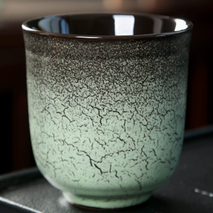 แก้วกาแฟเซรามิก 200 มล. แบบขายส่ง สไตล์ญี่ปุ่นย้อนยุค ไม่มีหูจับ เคลือบสีไล่ระดับ สำหรับร้านกาแฟ ร้านอาหาร และอุปกรณ์เสิร์ฟ - Product Image 5