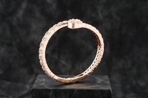 Glamorosa Pulsera Cubana de Diamantes Cultivados en Laboratorio de 10 mm, Chapada en Oro de 14K, Oro Rosa, Plata, Estilo Hip Hop, Unisex, para Boda, 7 Pulgadas, Joyería - Product Image 3