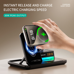 2025 nouveau support téléphone populaire multifonctionnel <span class=keywords><strong>6</strong></span> en 1 chargeur <span class=keywords><strong>sans</strong></span> <span class=keywords><strong>fil</strong></span> <span class=keywords><strong>charge</strong></span> rapide Dock support bureau avec veilleuse - Product Image 3