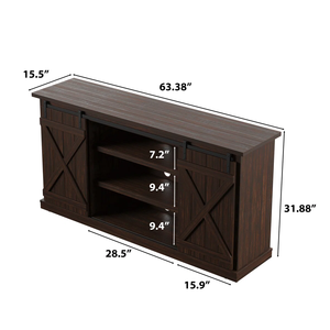 Mueble <span class=keywords><strong>para</strong></span> <span class=keywords><strong>TV</strong></span> Estilo Moderno con Puerta Corredera Tipo Granero <span class=keywords><strong>y</strong></span> Dos Estantes Ajustables <span class=keywords><strong>para</strong></span> Sala de Estar o Dormitorio con Amplio Espacio de Almacenamiento - Product Image 4
