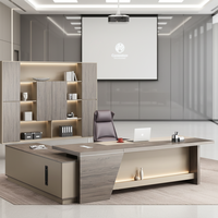 Bureau de direction en forme de L BTMED, mobilier de bureau, design moderne en panneaux de bois, usage commercial, fabricant chinois de luxe