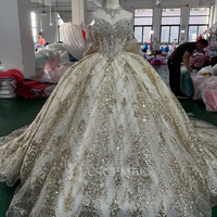 Robe de mariée élégante Mct004, robe de bal champagne, corsage en strass, broderie dorée scintillante, robe de princesse, Jancember