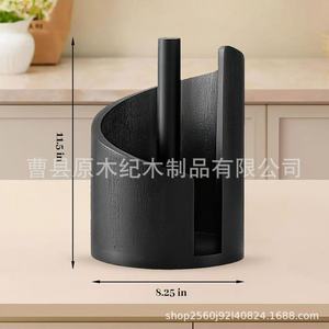 Wooden Upright Minimalist Desktop Paper Towel Holder Round Free <b>Standing</b> For Kitchen And Office Decoration - Product Image 5