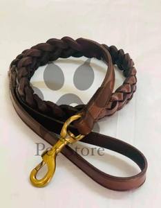 Correa de perro de cuero trenzado de alta calidad-Marrón - Product Image 2