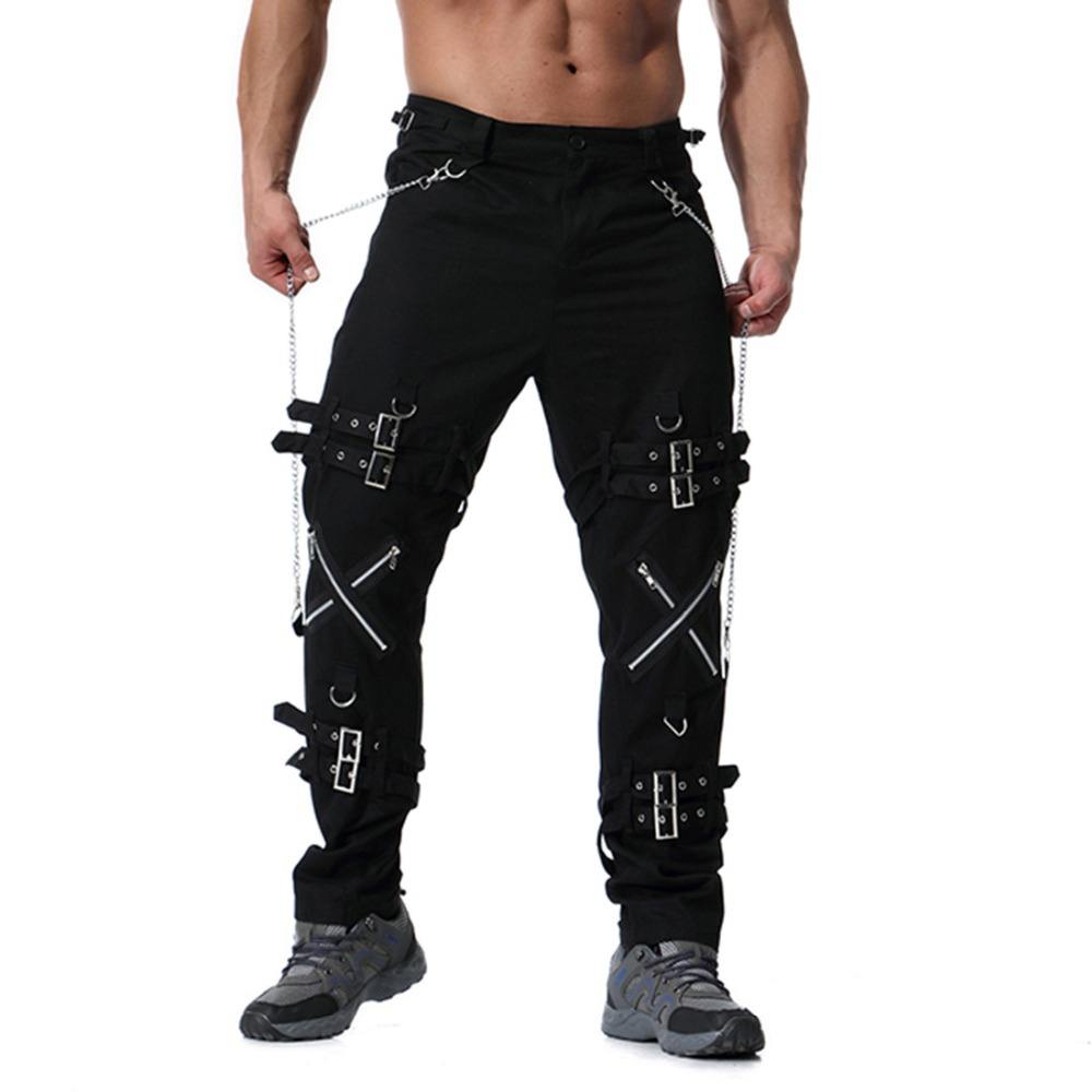 2022 Recém-chegado Moda Masculina Hip Hop Jogger Punk Rock Calças Zipper  Street Wear Calças Venaki dos homens Express Upgrade