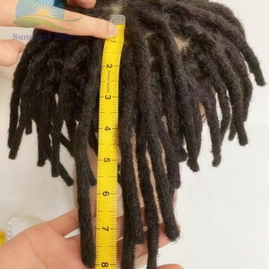 Perruque de cheveux humains en soie, 8 pouces, dreadlocks, perruque européenne vierge, perruque noire pour hommes, dreadlock, toupies, vente en gros - Product Image 4
