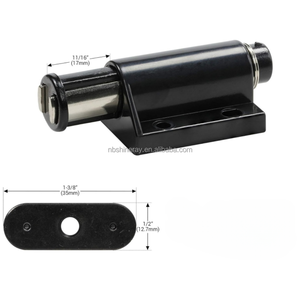 Armoires à loquet magnétique en acier noir avec plaque métallique (lot de 2) - Product Image 6