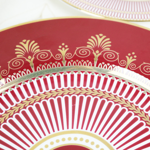 Juego de vajilla China de hueso, vajilla de porcelana roja para el hogar, platos de cerámica para <span class=keywords><strong>restaurante</strong></span>, boda, venta al por mayor - Product Image 3