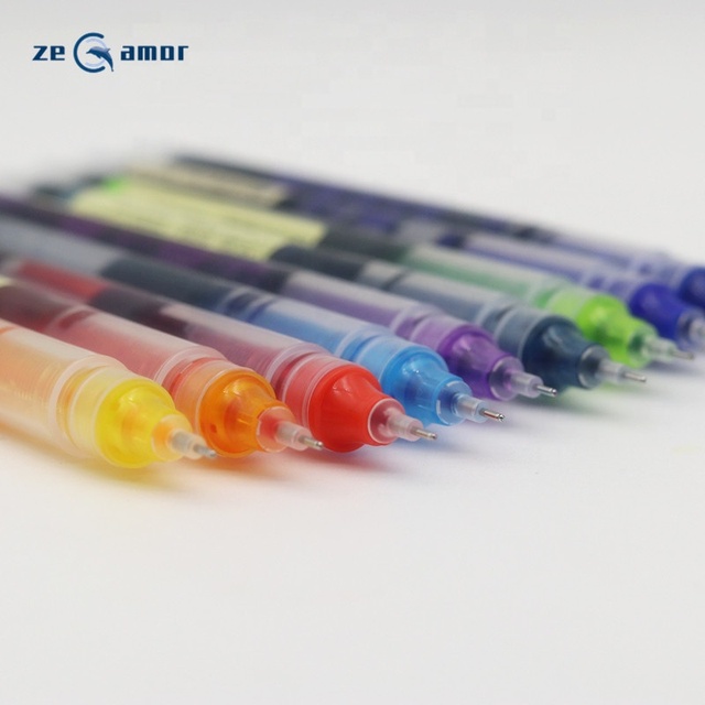 Zeamor 2022 New 0.5mm Black Red Blue Green Multi Color Ink Large Volume Clear Gel Pen Without Refill