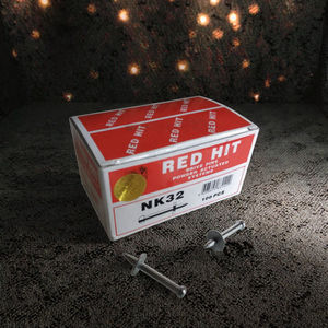 Clous en acier pour béton NK32 rouge à succès avec tige lisse et rondelle métallique - Product Image 2