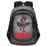 Mochila Deportiva Karactermania Marvel Spiderman Spin-PLUS, Estilo Caricatura, Poliéster Resistente, Cierre de Cremallera, Capacidad 20-37L, Gris