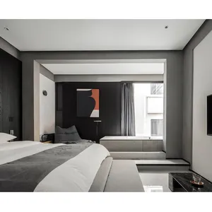 Ensemble de meubles de chambre d'hôtel modernes et contemporains en bois, écologiques, de luxe, tailles personnalisées, prêts pour appartements et espaces commerciaux - Product Image 3