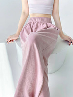 Pantalon large décontracté pour femme Flowing Cloud Milk Foam Yamamoto, couleur pastel, léger, respirant, en spandex, idéal pour l'été et le sport