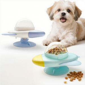Cohete interactivo para mascotas, nave espacial para perros y gatos, dispositivo de entrenamiento de fugas de alimentos, alimentador automático, juguetes para masticar mascotas en forma de cohete - Product Image 1