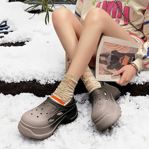 Unisex आरामदायक शीतकालीन आउटडोर एवा हाई टॉप एयर कुशन ओपन टो गार्डन सैंडल लुभावनी नरम ऊपरी भीतरी फ्लैट क्लॉग्स - Product Image 2