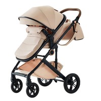 Poussette de luxe 3 en 1 avec siège auto, landau haute couture, châssis en alliage d'aluminium, siège réversible pour nouveau-né