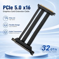 Câble Riser pour Montage Vertical de GPU sur Boîtier PC ITX, PCIe 5.0 X16 128 Go/s, Double Rangée, Pliable, Extension de Carte Graphique