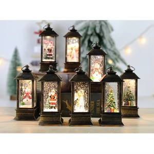 تخفيضات كبيرة سانتا كلوز عيد الميلاد فانوس الكريستال مصباح زخرفة حزب البلاستيك عيد الميلاد ضوء الزينة الكريستال - Product Image 1