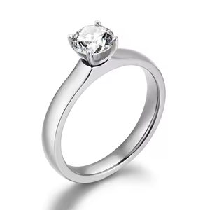 Gentdes Jewelry Wholesale Custom Silver With Moissanite Stone Women Titanium <span class=keywords><strong>Ring</strong></span> High Poli Titanium <span class=keywords><strong>Wedding</strong></span> Engagement Band - Product Image 1