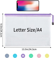Bolsa de Archivo de Plástico Transparente Personalizada A4 A5 B5, Carpeta Organizadora Colorida, Bolsa de Documentos de PVC, Bolsas de Malla con Cremallera Impermeable