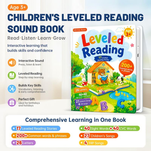 Libro Sonoro Interattivo Ricaricabile per l'Apprendimento Precoce, con Parole, Frasi e <span class=keywords><strong>Storie</strong></span> Audio per Bambini - Product Image 4