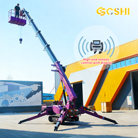 Grue araignée compacte de 5 tonnes avec stabilisateurs hydrauliques pour accès restreint et levage en intérieur