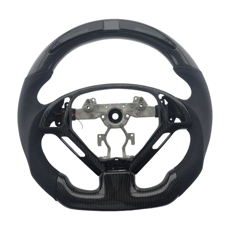 คาร์บอนไฟเบอร์ + หนังเจาะรู + LED + เย็บสีดำ