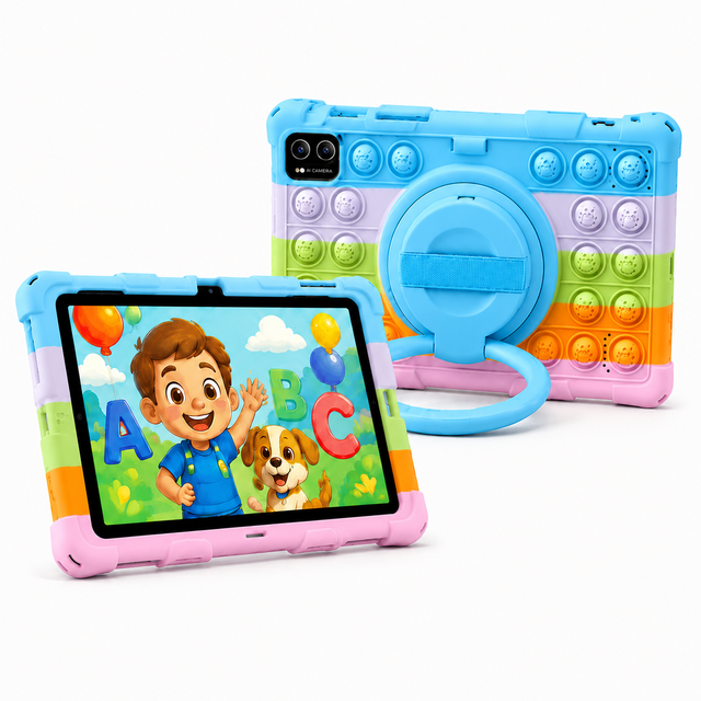10.1 Inch Kids Tablet Android 13 4GB 64GB Parental Control Eye Protection Educational Tablet PC with Kid-Proof Shockproof Case