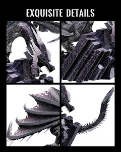 Rompecabezas Metálico 3D Piececool HP468-RK Dragón Oscuro sobre Ruinas, Juguete de Dragón Metálico, Kit de Modelo para Armar para Adultos y Niños - Product Image 4