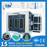 Cabine de peinture automobile 33 kW à usage industriel, débit d'air 24 000 m³/h, brûleur 200 000 kcal/h, 3 portes en tôle, certifiée CE ISO