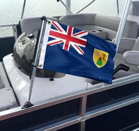 Bandera de las Islas Turquesas y Caicos de 3x5 pies, poliéster de lujo resistente y duradero, para interiores/exteriores con rayas cosidas y ojales de latón