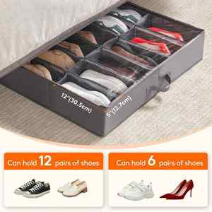 Large Capacity Sturdy Rolling Organizer for Boots and Sneakers Effortless Access Under Bed <b>Shoe</b> Storage With Foldable Design - Product Image 3