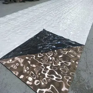 Зеркало серебро большой узор для отделки стен панели воды Волнистый лист из нержавеющей стали