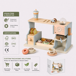 Mori Blue - <span class=keywords><strong>Cuisine</strong></span> <span class=keywords><strong>en</strong></span> <span class=keywords><strong>bois</strong></span> à manivelle pour enfants, écologique et non toxique, pour les 2-4 ans, jouets pour le goûter - Product Image 1