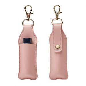 Étui à rouge à lèvres en cuir PU très populaire avec porte-clés, pochette de rangement individuelle pour rouge à lèvres pour l'organisation du maquillage - Product Image 1
