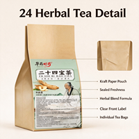 Thé aux herbes aux saveurs douces et aromatiques de 24 Treasures, sachet individuel scellé pour hommes, bureau et voyage, boisson bien-être quotidienne