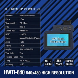 Caméra thermique professionnelle WiFi Bluetooth HD 640x480 HWTI-640 au prix d'usine pour la recherche et le développement - Product Image 3